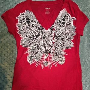 Women’s Express Graphic Design V-neck Md